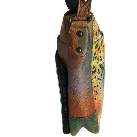 Anuschka NEVER USED Handpainted Leather Slim Travel Organizer Leopard - Picture 8 of 14